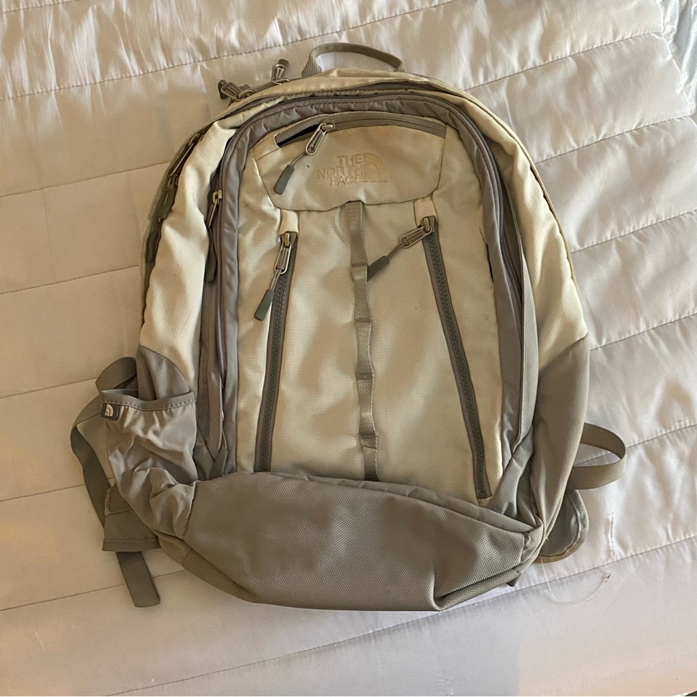 grey/white backpack